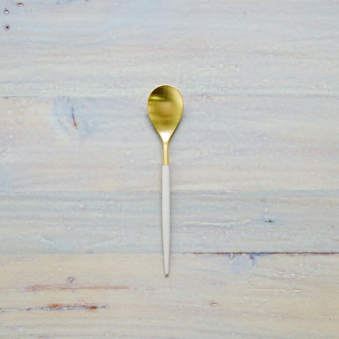 【正規品】クチポール　ミオ・アイボリー　ゴールド　ティースプーン　/　Cutipol　MIO-Ivory