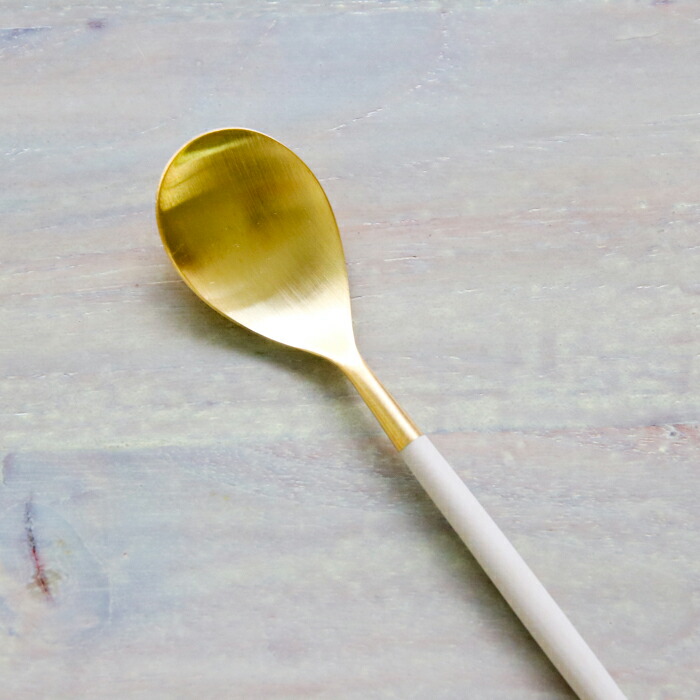 【正規品】クチポール　ミオ・アイボリー　ゴールド　ティースプーン　/　Cutipol　MIO-Ivory