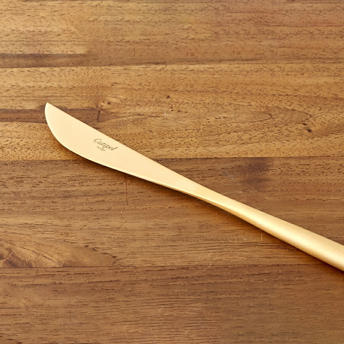 【OUTLET40%OFF】【訳あり】【正規品】クチポール　ムーン　ゴールド　ディナーナイフ　/　Cutipol　MOON　□