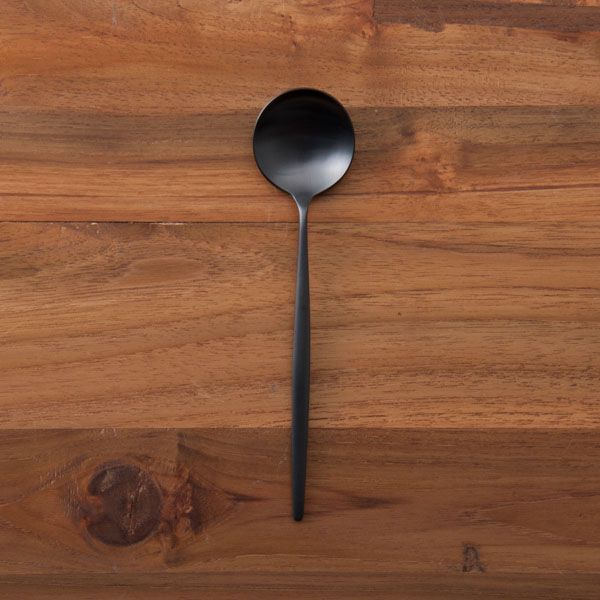 【正規品】クチポール　ムーン　ブラック　デザートスプーン　/　Cutipol　MOON　