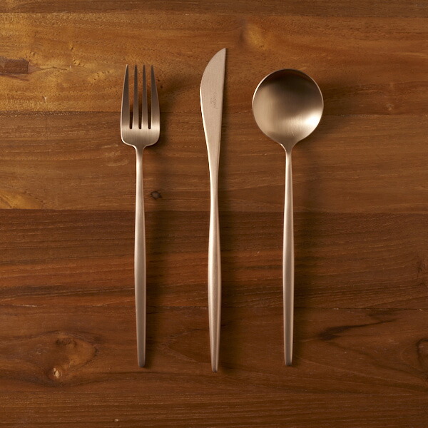 【正規品】■クチポール　ムーン　アンバーゴールド　ディナーセット　3PCS　（箱なし）　/　Cutipol　MOON