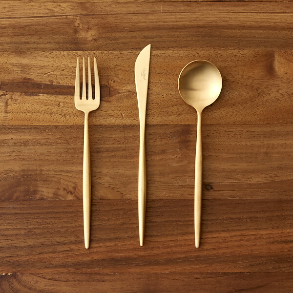 【正規品】■クチポール　ムーン　ゴールド　デザートセット　3PCS　（箱なし）　/　Cutipol　MOON