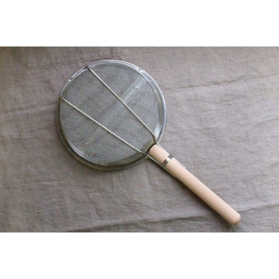 【日本製】　ぎんなん煎り　木柄　丸型