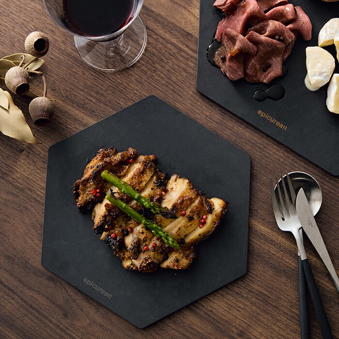 エピキュリアン　六角カッティングボード　S　ブラック　/　epicurean