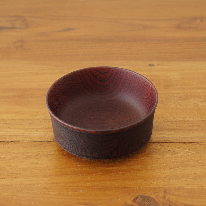 我戸幹男商店　欅　加飾取椀　挽筋　Red