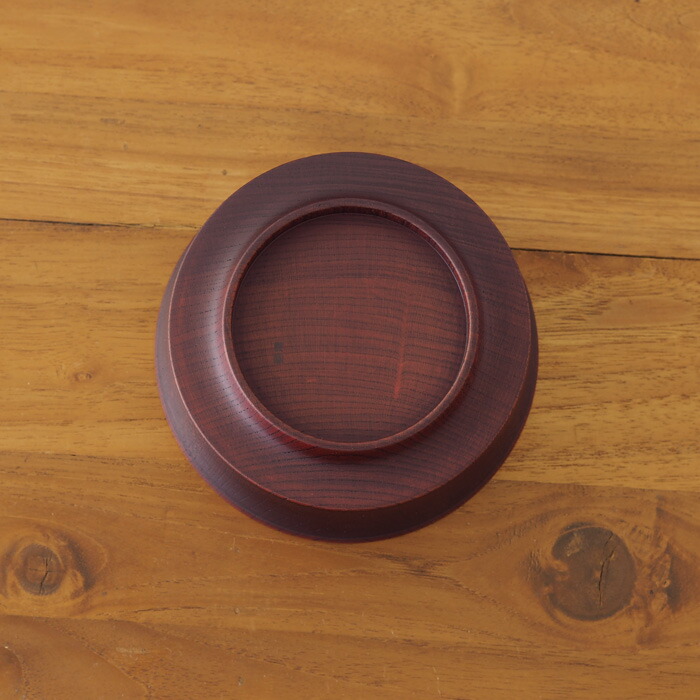 我戸幹男商店　欅　加飾取椀　挽筋　Red