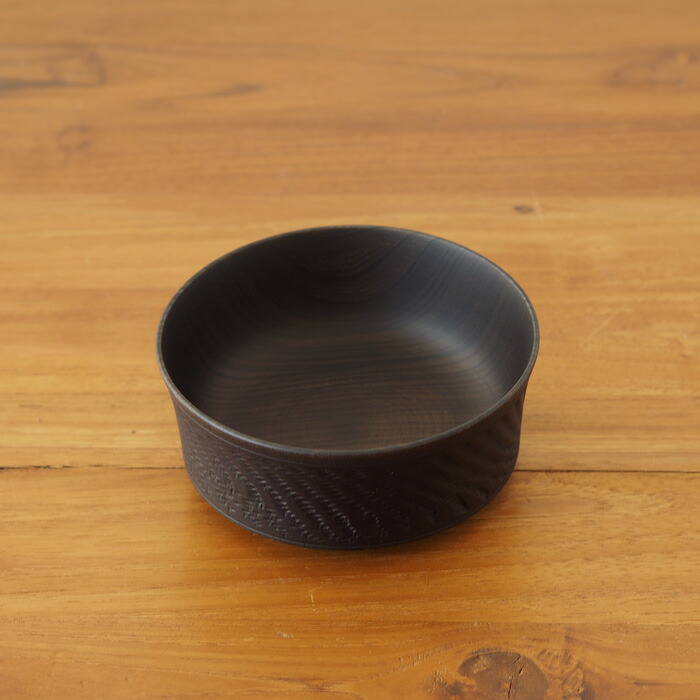 我戸幹男商店　欅　加飾取椀　ビリ筋　Black