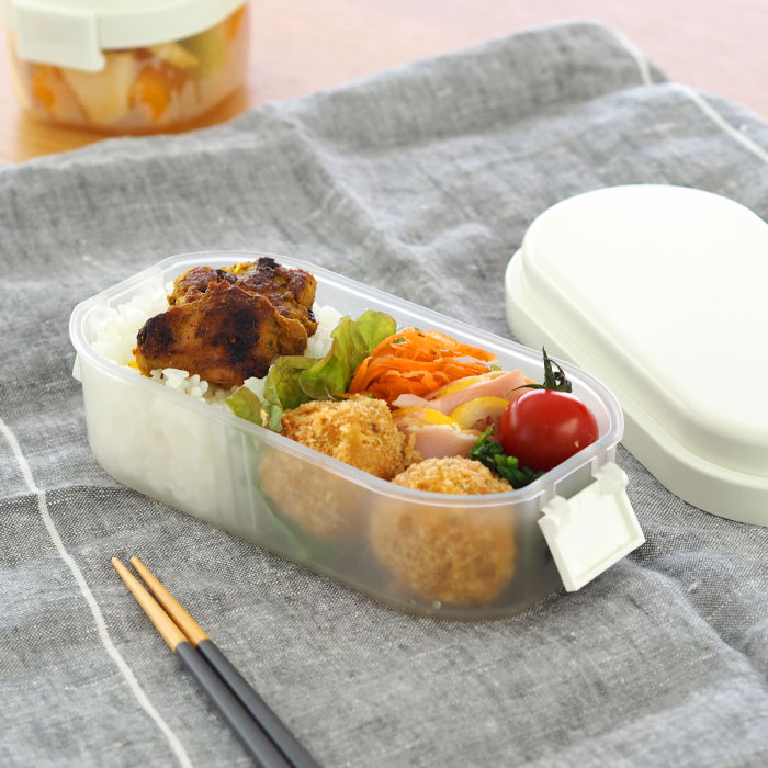 ジェルクール　plus　ドーム　M　600ml　クリアランチボックス　ミルクホワイト　/　GEL-COOL