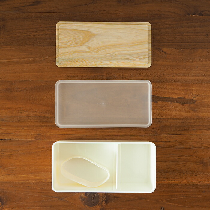 ベントーストア　木蓋のお弁当箱　栓の木　500ml　ホワイト　/　BENTO　STORE