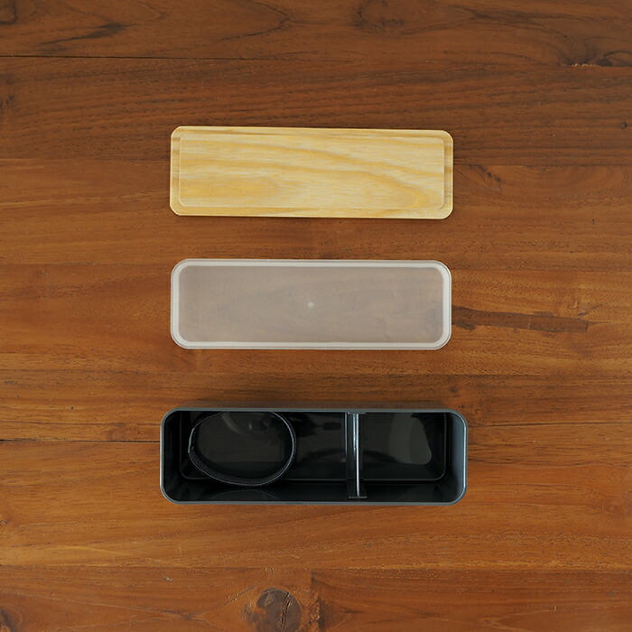 ベントーストア　木蓋のお弁当箱　スリム　栓の木　 400ml　チャコール　/　BENTO　STORE