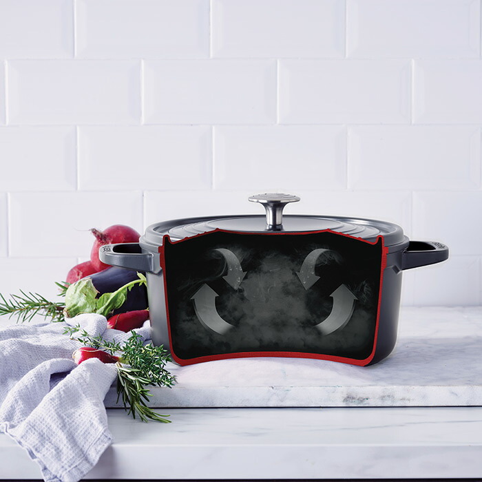 グリーンパン　フェザーウェイト　ココットラウンド　22cm　ポットホルダー2個付　グレー　/　GREENPAN