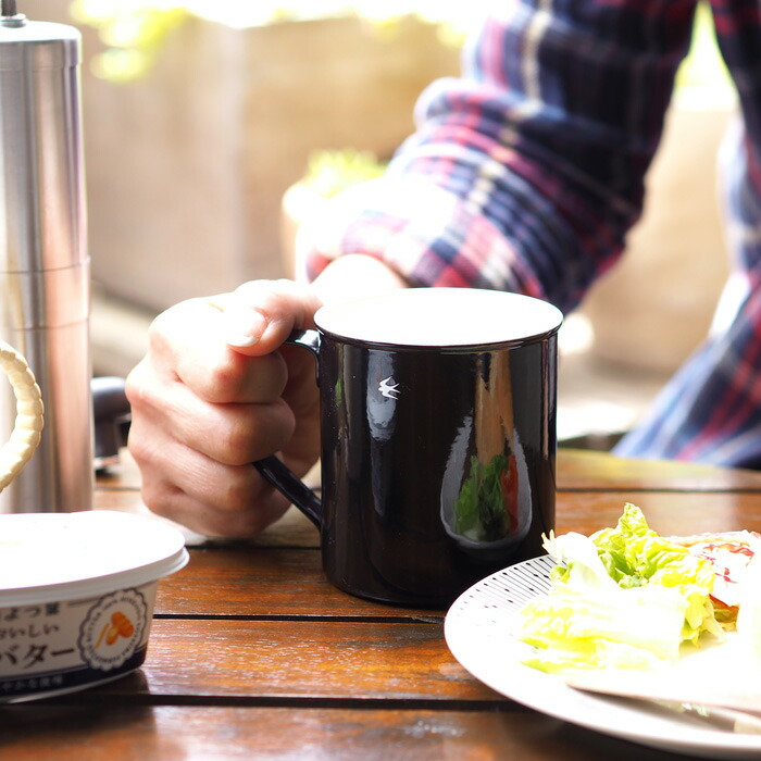 ツバメ　ホーローマグ　L　ブラック　/　GLOCAL STANDARD PRODUCTS