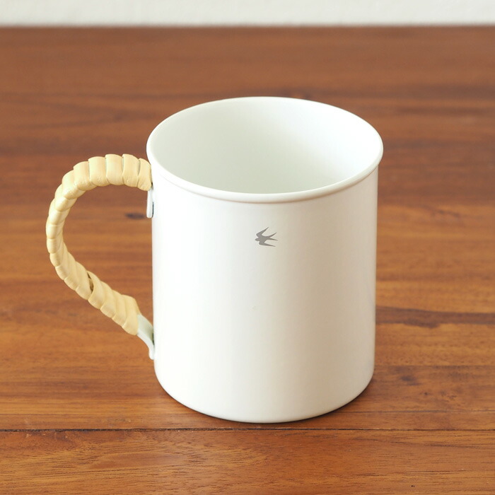 ツバメ　ラタン　ホーローマグ　L　ホワイト　/　GLOCAL STANDARD PRODUCTS