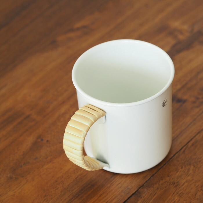 ツバメ　ラタン　ホーローマグ　M　ホワイト　/　GLOCAL STANDARD PRODUCTS