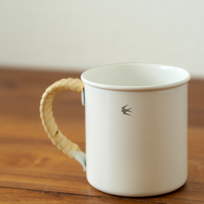 ツバメ　ラタン　ホーローマグ　M　ホワイト　/　GLOCAL STANDARD PRODUCTS