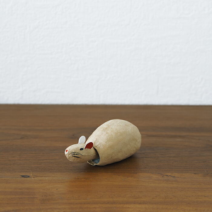 高橋はしめ工房　首振り仙台張子　干支シリーズ　子（ねずみ）