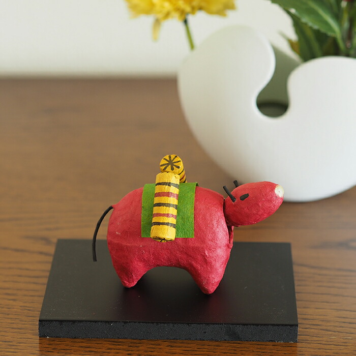 高橋はしめ工房　首振り仙台張子　干支シリーズ　丑（うし）