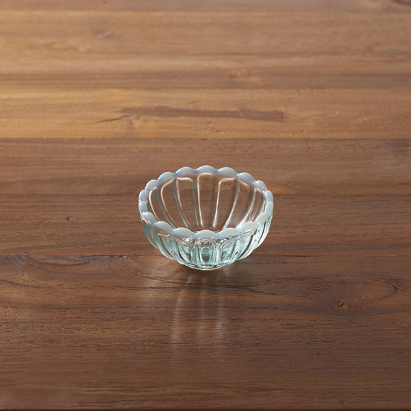 廣田硝子　雪の花　のぞき　ブルー