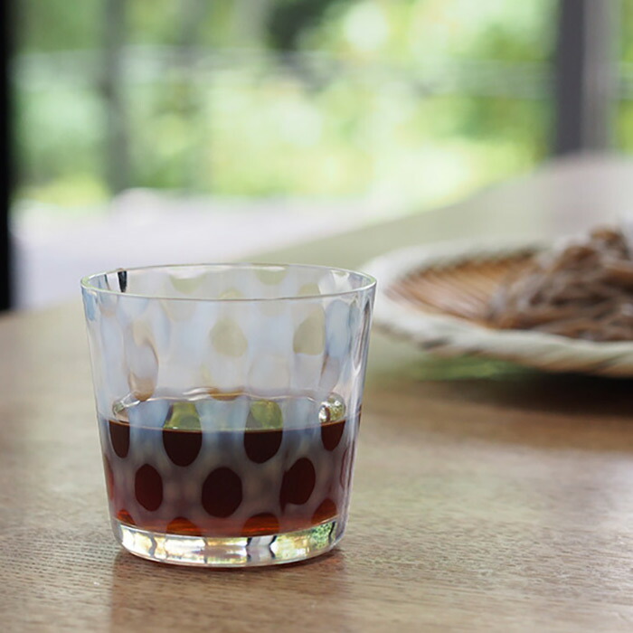 廣田硝子　大正浪漫　そば猪口　水玉