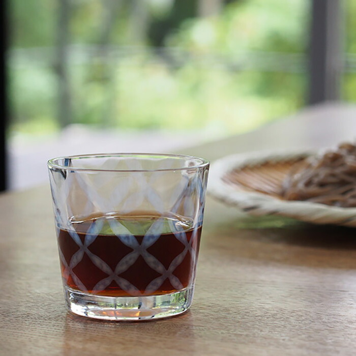 廣田硝子　大正浪漫　そば猪口　つなぎ格子