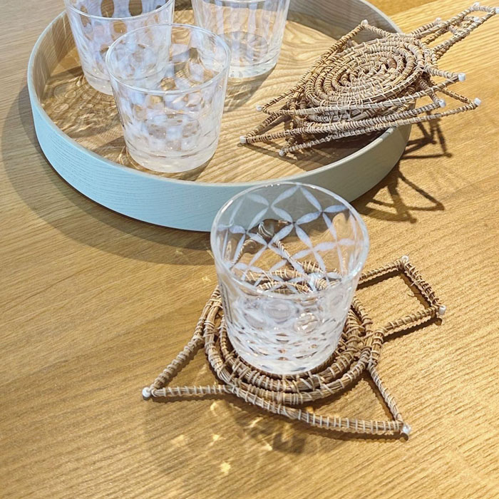 廣田硝子　大正浪漫　そば猪口　つなぎ格子