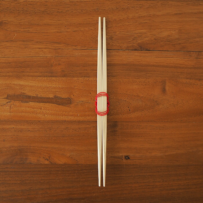 よろしぃおあがり×香紡縁　あわじらんちゅう　水引祝箸　赤