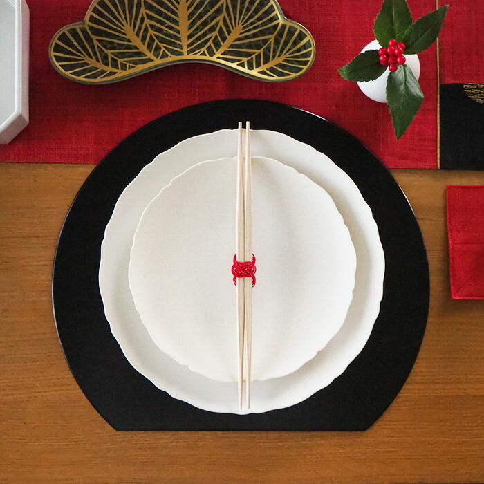 よろしぃおあがり×香紡縁　あわじらんちゅう　水引祝箸　赤