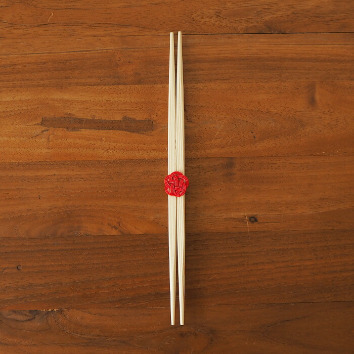 よろしぃおあがり×香紡縁　梅らんちゅう　水引祝箸　赤