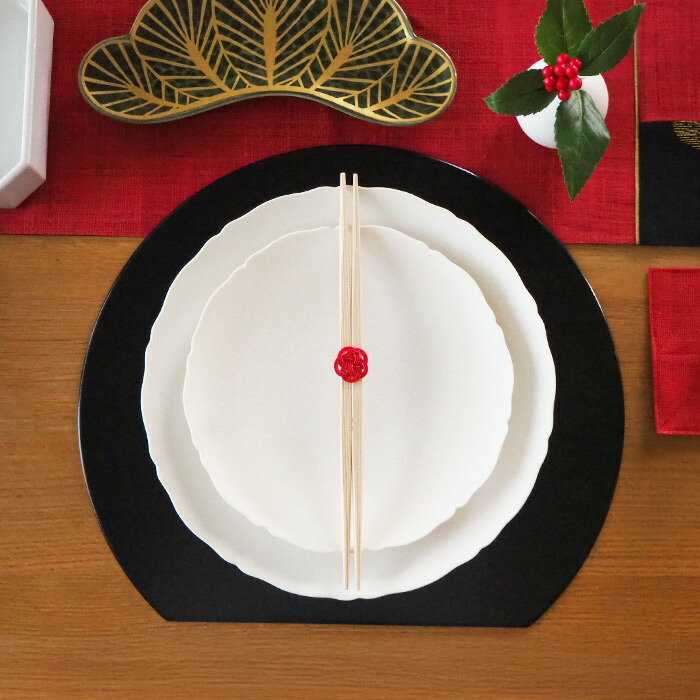 よろしぃおあがり×香紡縁　梅らんちゅう　水引祝箸　赤