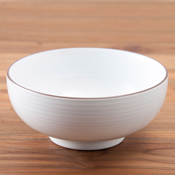 白山陶器　どんぶり　6寸浅めん丼　白磁千段　/　HAKUSAN