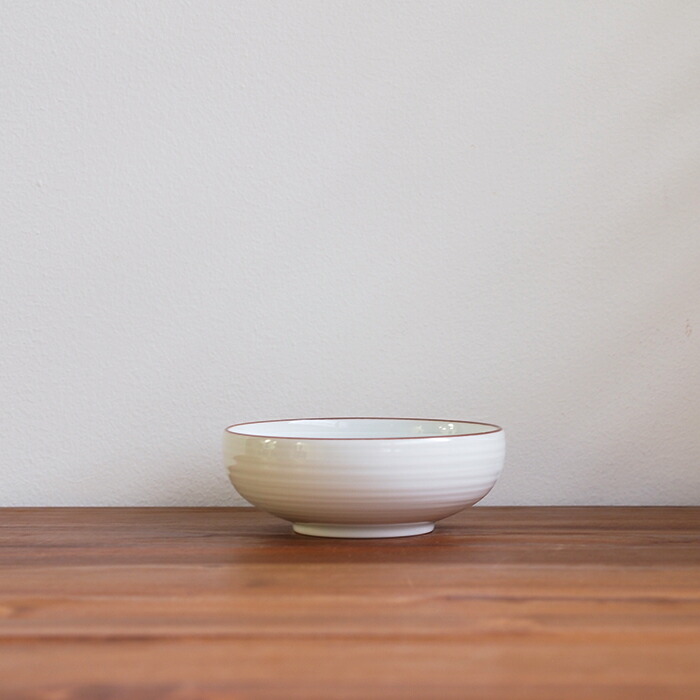 白山陶器　小鉢　白磁千段　/　HAKUSAN