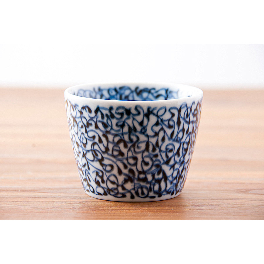 【取扱終了1005】白山陶器　染付地紋　そば猪口　唐草　ホ　/　HAKUSAN　※