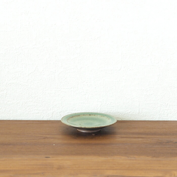 市野耕　灰釉　3寸リム皿