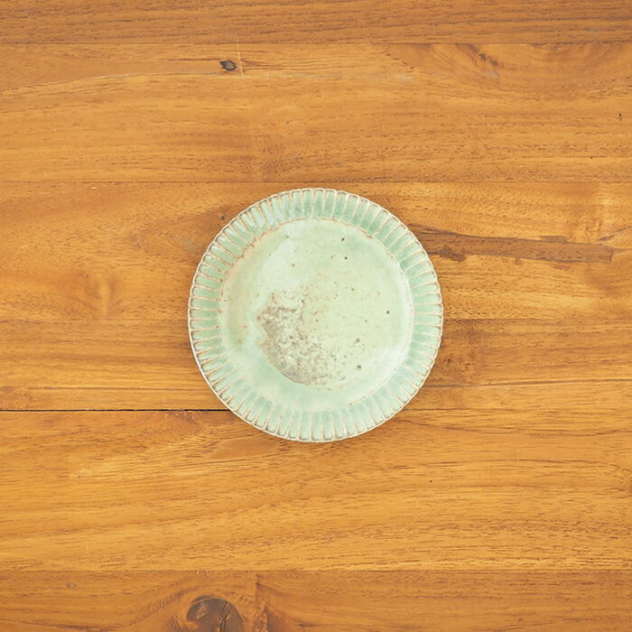 市野耕　灰釉　4寸縞皿