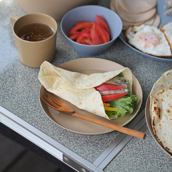 イデアコ　ウスモノ　プレート18cm　ソイルベージュ　/　ideaco　