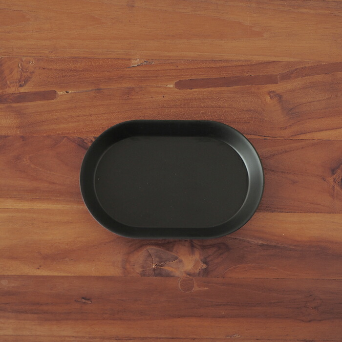 【取扱終了0315】イデアコ　ウスモノ　オーバルプレート18cm　ブラック　/　ideaco　