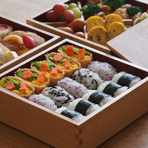 松屋漆器店 白木 6寸三段重 内朱