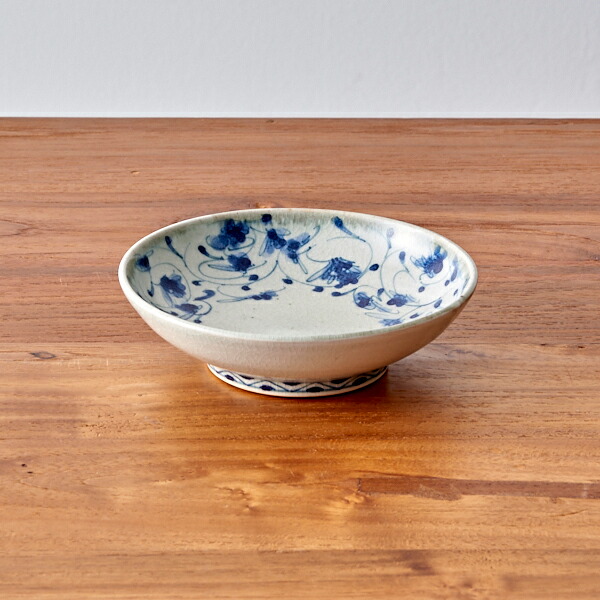 石井桃子　花唐草　3.5寸フラット皿