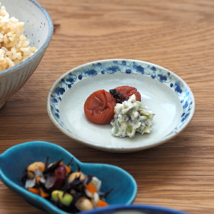 石井桃子　花唐草　3寸リム皿