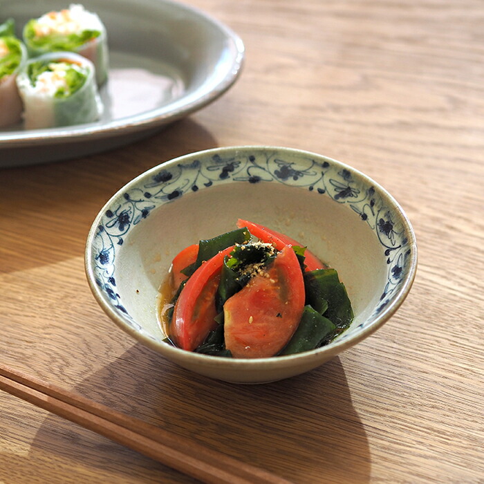 石井桃子　花唐草　5寸リム鉢