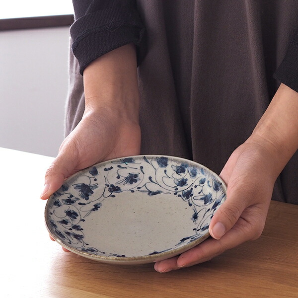 石井桃子　花唐草　5寸皿