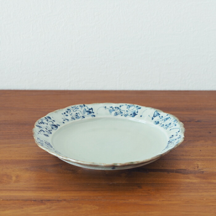 石井桃子　花唐草　7寸　フリル皿