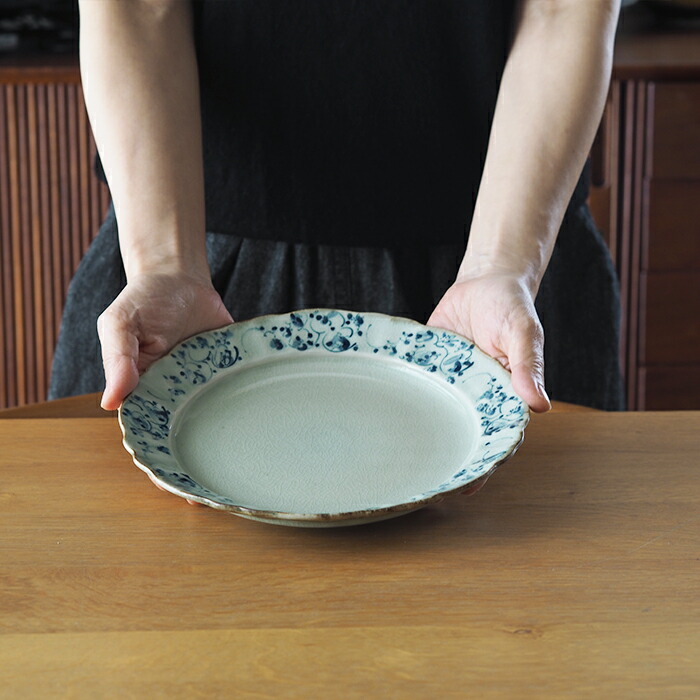 石井桃子　花唐草　7寸　フリル皿