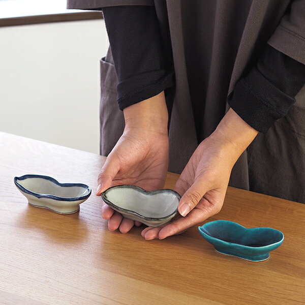 石井桃子　ひょうたん豆皿　茶