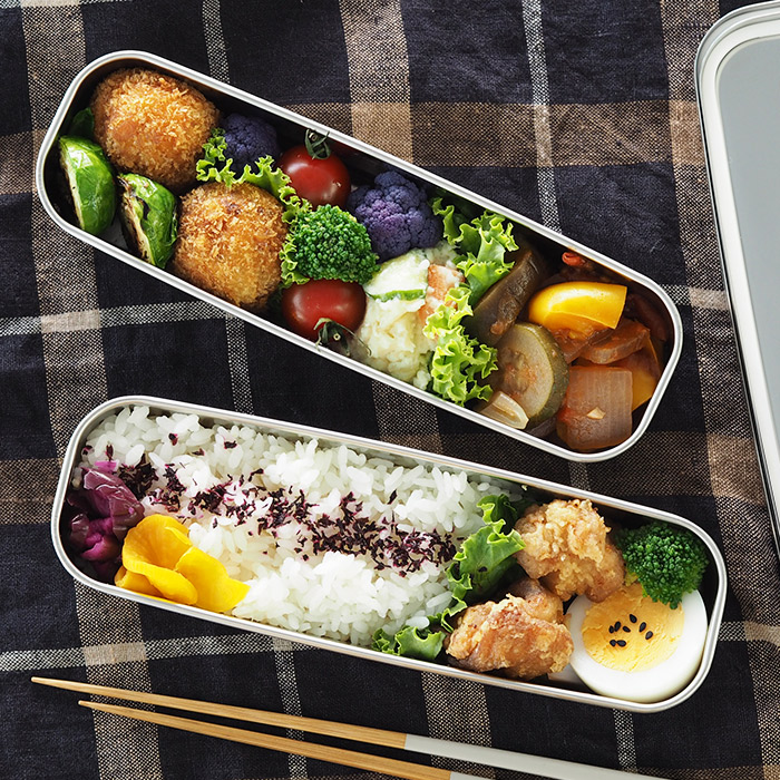 工房アイザワ　角長ランチボックス　スリム　2段