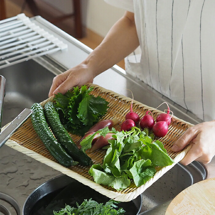 かごや　特選　角盆ざる　27×33cm