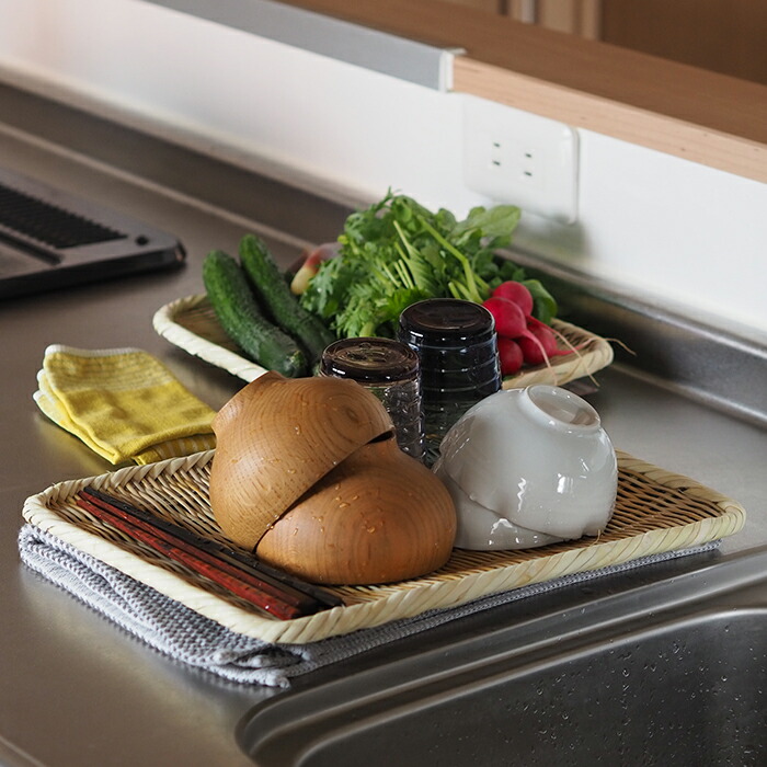 かごや　特選　角盆ざる　27×33cm