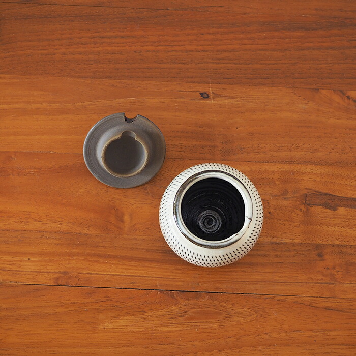 小鹿田焼　小袋窯　1合薬味壺　飛びかんなA