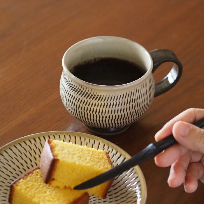 ★小鹿田焼　小袋窯　マグカップ　飛びかんな