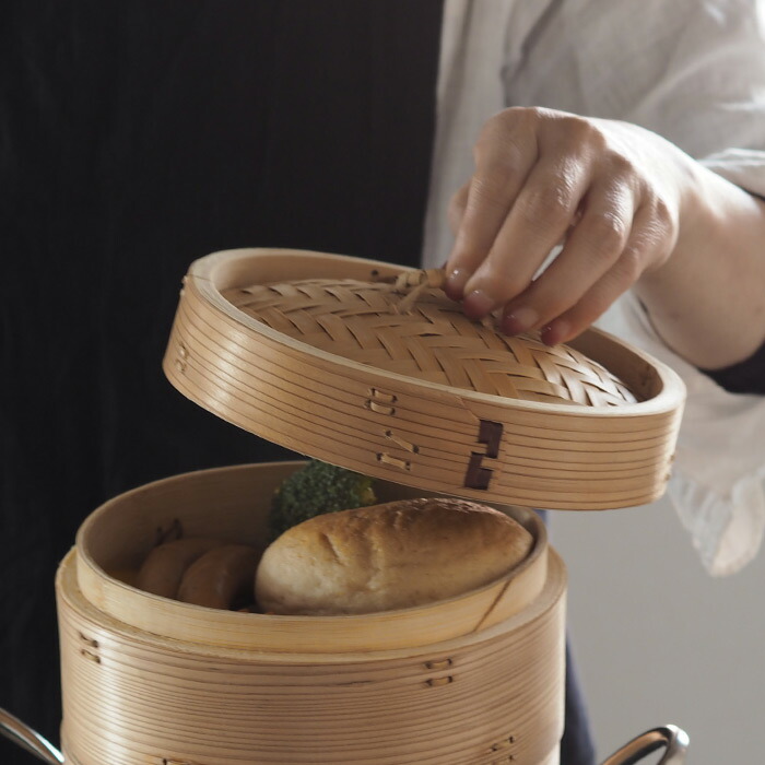 かごや　杉　中華せいろ　18cm　蓋